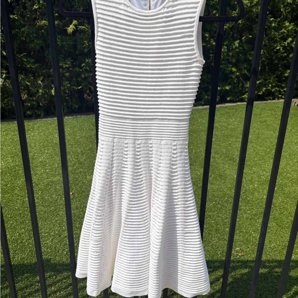 Ted Baker White Ribbed Mini Dress - Picture 2 of 7
